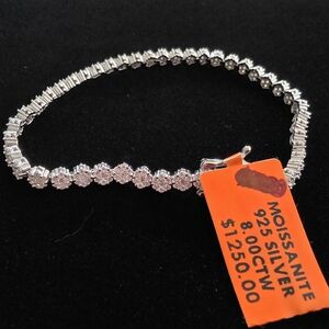 💎 Moissanite Flower Tennis Bracelet | 8.0 CTW | VVS D | S925 3mm 7.5" PL
